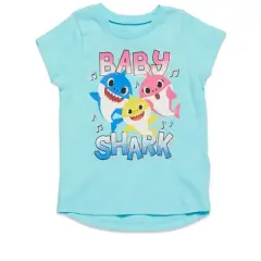 Pinkfong Baby Shark Little Girls 3 Pack Graphic T-Shirt Pink / Yellow/ Blue 