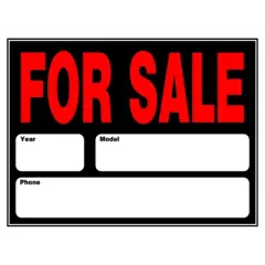 Hillman English Black Auto For Sale Sign 15 in. H X 21 in. W - Case of 6
