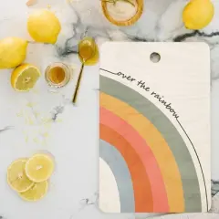 Cocoon Design Retro Boho Rainbow with Quote Cutting Board - Rectangle