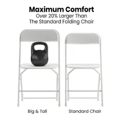 Flash Furniture Hercules&trade; Big and Tall Commercial Folding Chair - Extra Wide 650LB. Capacity - Durable Plastic - 4-Pack