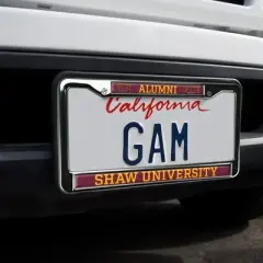 Shaw University Alumni Full Size Standard License Plate Metal Frame