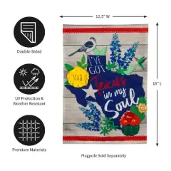 Evergreen Flag Texas In My Soul Garden Linen Flag