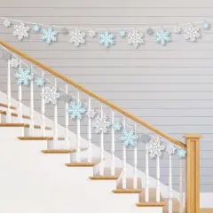 Big Dot of Happiness Winter Wonderland - Snowflake Holiday Party and Winter Wedding DIY Decorations - Clothespin Garland Banner - 44 Pieces