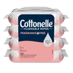 Cottonelle Fragrance Free Flushable Wipes - 4pk/42ct