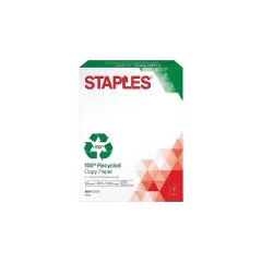 Staples 100% Recycled Copy Paper 8 1/2" x 11" Ream 620016