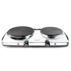 Brentwood Electric 1440W Double Hotplate Chromed