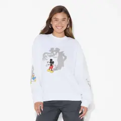 Women's Mickey & Friends Shadows Graphic Sweatshirt - White