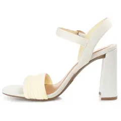 Journee Collection Womens Skiler Tru Comfort Foam Open Square Toe Block Heel Sandals White 10