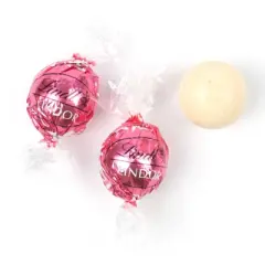 Valentine's Day Candy LOVE Stickered Gift Tin with Strawberries & Cream Lindor Truffles by Lindt - By Just Candy