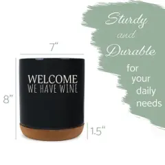 Elanze Designs This Is A Bad Place For A Diet Ceramic Cork Bottom Black Large Capacity Utensil Holder Crock for Countertop Storage, Stylish & Durable