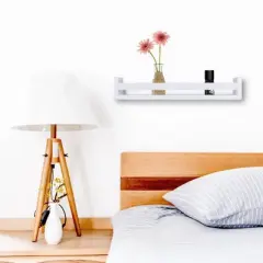 18" x 3.2" 18" Decorative Spice Organizer Rack Shelf White &ndash; Danya B.