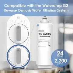 Waterdrop WD-G2MRO Reverse Osmosis Filter, Replacement for WD-G2-B, WD-G2-W, WD-G2MNR-W Reverse Osmosis System, Reduce PFAS, 2-year Lifetime