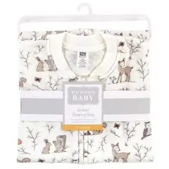 Hudson Baby Infant Girl Premium Quilted Sleeveless Sleeping Bag and Wearable Blanket, Enchanted Forest