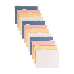 U Brands 12ct Hanging File Folders - Cottage Core: Multi-Color Paperboard, Pronged, 12 Sheet Capacity, 9.21" x 12.91"