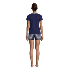 Lands' End Women's Knit Pajama Short Set Short Sleeve T-Shirt and Shorts