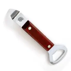 Norpro Heavy Duty Wood Handle Soda Pop Beer Can Punch and Bottle Opener  1-pack