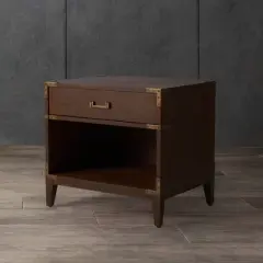 Nisha 1-Drawer Wood Nightstand - SFV7707 - Brown - Safavieh Couture