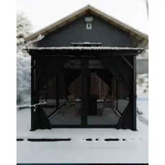 GustoWave 10'x14' Outdoor Double Hardtop Patio Gazebo for Deck, Backyard, Lawn, Garden