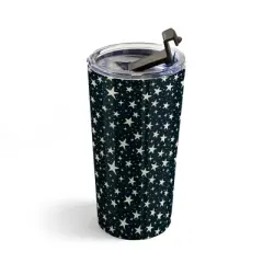 Avenie Black And White Stars 20 oz Stainless Steel Travel Mug - Deny Designs