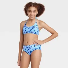 Girls' 3pc Flutter Away Swimwear Set - art class&trade; Blue