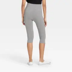 Women's High-Waist Cotton Blend Seamless Capri Leggings - A New Day&trade;