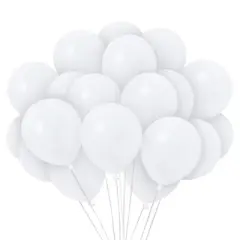 Treasures Gifted White Balloons - 12 Inch Latex Balloons - 100 Pack