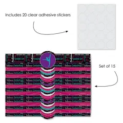 Big Dot of Happiness Tumble, Flip & Twirl - Gymnastics - DIY Party Supplies - Birthday Party or Gymnast Party DIY Wrapper Favors & Decor - Set of 15