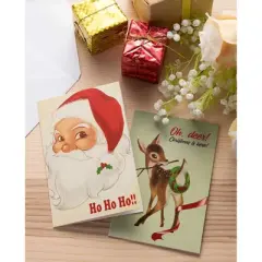 48-Pack Vintage Merry Christmas Greeting Cards Box Set - Holiday Greeting Cards with 6 Vintage Christmas Designs, Envelopes Included, 4 x 6 inches