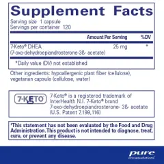 Pure Encapsulations 7-Keto DHEA 25 mg - Unique DHEA Metabolite Supplement to Support Thermogenesis*