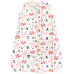 Hudson Baby Infant Girl Premium Quilted Sleeveless Sleeping Bag and Wearable Blanket, Girl Forest