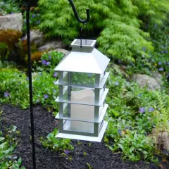 LumaBase Solar-Powered Lantern with LED Candle - Horizontal