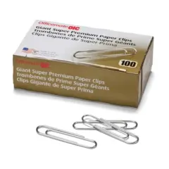 Officemate Paper Clips, Giant, Super Premium, 100/Box, 5 Boxes