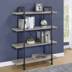 55.75" Delray 4 Shelf Bookcase Gray Driftwood - Coaster