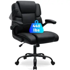 Hoffree Reclining Office Chair Ergonomic Computer Desk Chair w/ Flip-Up Arms, Pocket Spring Seat, Tilt & Hidden Storage