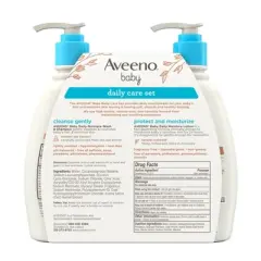 Aveeno Baby Daily Care Gift Set Includes Daily Moisturizing Body Lotion & 2-in-1 Baby Bath Wash & Shampoo - 2 ct