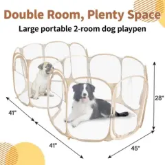 Versatile 2-Room Dog Playpen: Expandable, Portable & All-Weather Comfort - Ideal for Various Pets