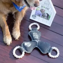 Pavilion Gift Company - Best Dog Ever - 12" Canvas Dog Toy on Rope - Pet Toy