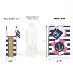 Big Dot of Happiness Last Sail Before the Veil - Nautical Bridal Shower and Bachelorette Party Favor Boxes - Set of 12