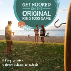 Tiki Toss Ring Toss Game for Adults & Kids - Hook and Ring Games with String and Hooks for Indoor and Outdoor Use