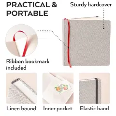 Arteza Gray Linen Hardcover Watercolor Paper Pad with Inner Pocket, 8.25"x8.25", 34 Sheets - 2 Pack