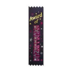 Beistle Award Of Excellence Value Pack Ribbons, 1.5" x 6.25", (20/Pkg) Multicolored