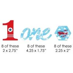 Big Dot of Happiness 1st Birthday Taking Flight - Airplane - Paper Straw Decor - Vintage Plane First Birthday Party Striped Decorative Straws - 24 ct