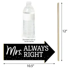 Big Dot of Happiness Funny Mr. and Mrs. - Black and White Wedding or Bridal Shower Photo Booth Props Kit - 10 Piece