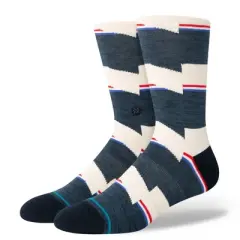 STANCE x WADE Men's Striped Blanket Crew Socks 2pk - Red/Blue L
