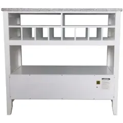 Kings Brand Furniture White With Marble Finish Buffet Display Console Table With Wine Storage
