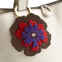 Vera Bradley Women's Outlet Leather Flower Bag Charm