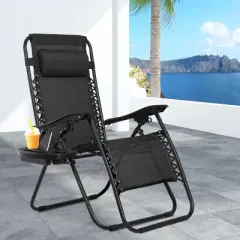 BeatMassage Zero Gravity Chair Foldable Patio Chair Lounge Patio Chaise with Cup Holder