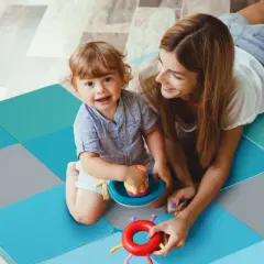 Infans 58" Toddler Foam Play Mat Baby Folding Activity Floor Mat Home Daycare School