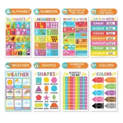 Hadley Designs Educational Laminated Posters for Kids (Set of 16) - Classroom & Room Decor