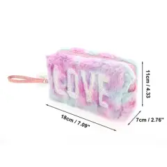 Unique Bargains Women's Sequin LOVE Makeup Bag 1 Pc